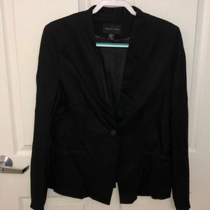 Adrienne Vittadini Black Collar-less Blazer